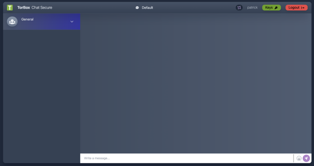 TorBox Chat Secure v. 2.0 chat room