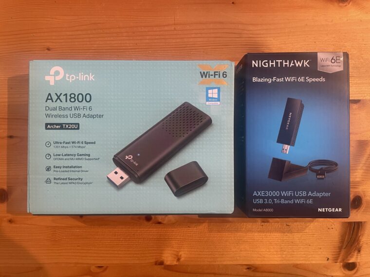 The TP-Link AX1800 Archer TX20U and the Netgear AXE3000 Nighthawk